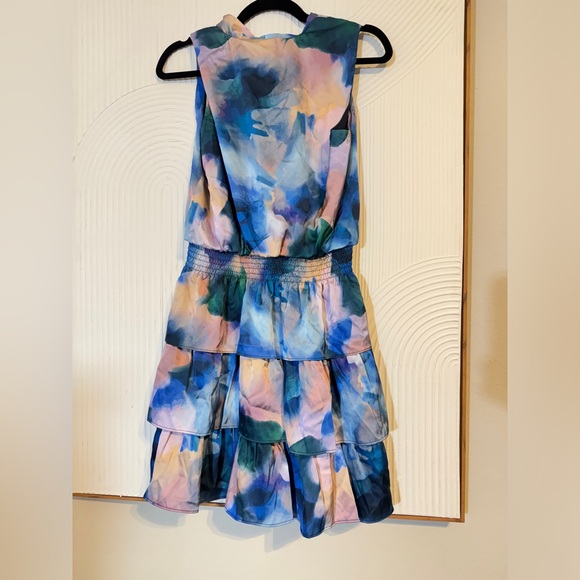 SOCIALITE Abstract Print Sleeveless Tiered Minidress - Picture 3 of 4